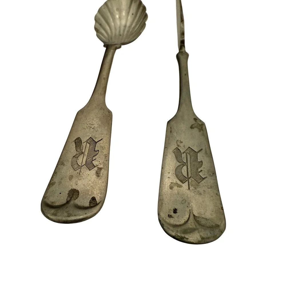 Hotchkiss Schreuder Alaska Silverplate Spoon Butter Knife Mono‎ R